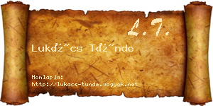 Lukács Tünde névjegykártya